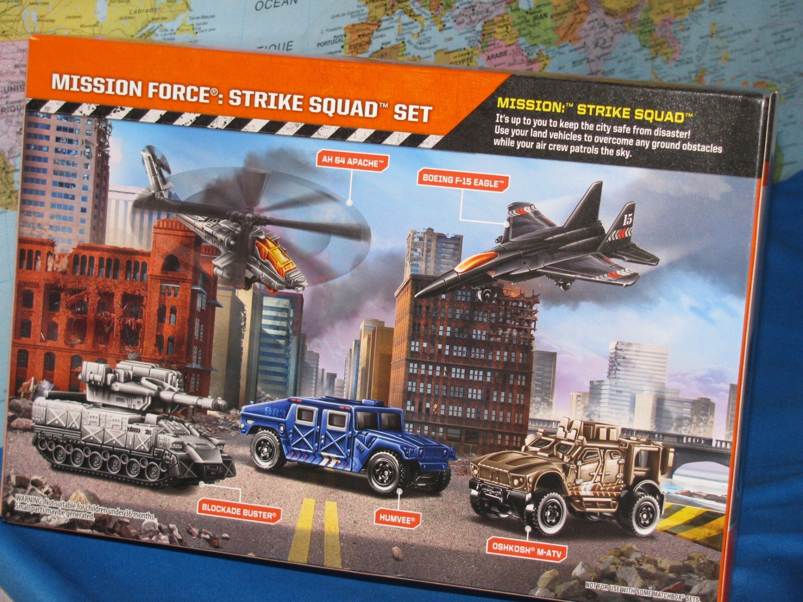 MATCHBOX MISSION FORCE STRIKE SQUAD BOEING F-15 EAGLE AH 64 APACHE HUMVEE 5PACK