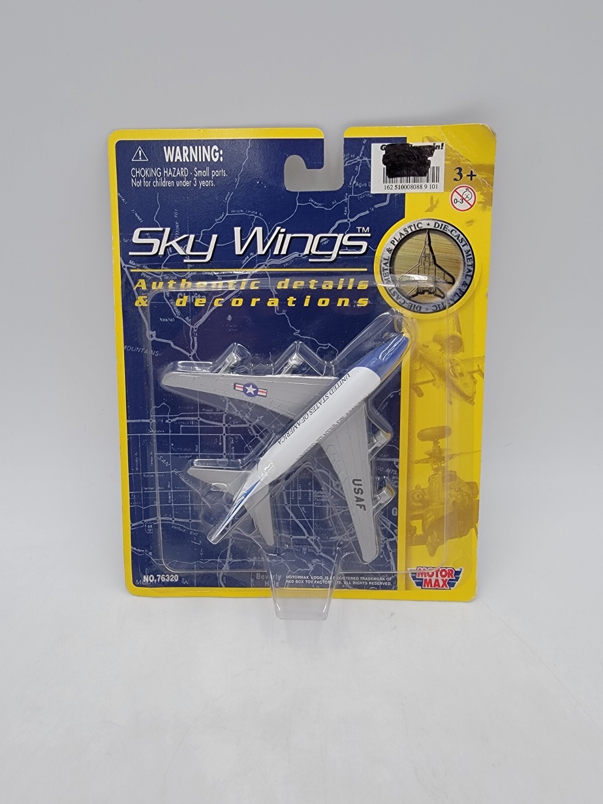 MOTOR MAX – Sky Wings – Diecast – 747 Air Force One Airplane – #76320 – NOS!