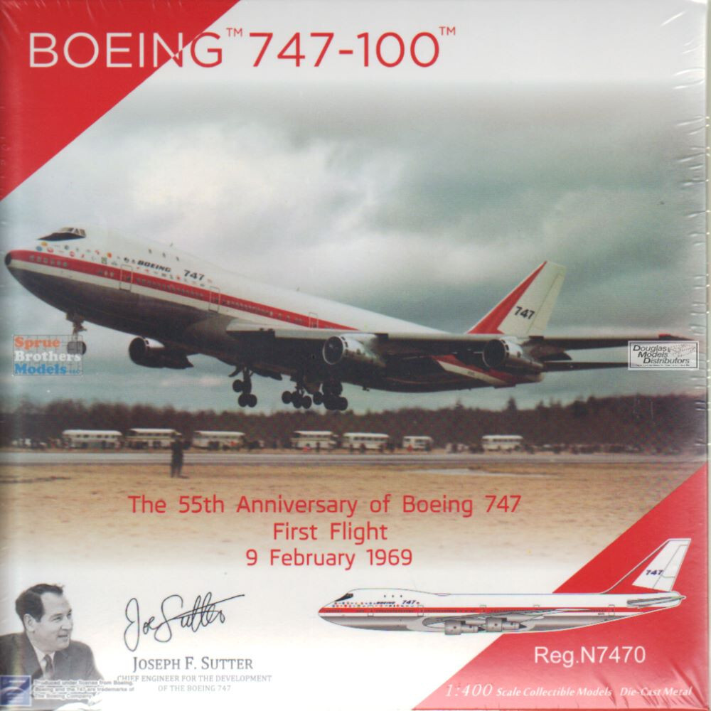 NGMBOE001 1:400 NG Lite B747-100 Reg #N7470 ’55th Anniversary of Boeing 747