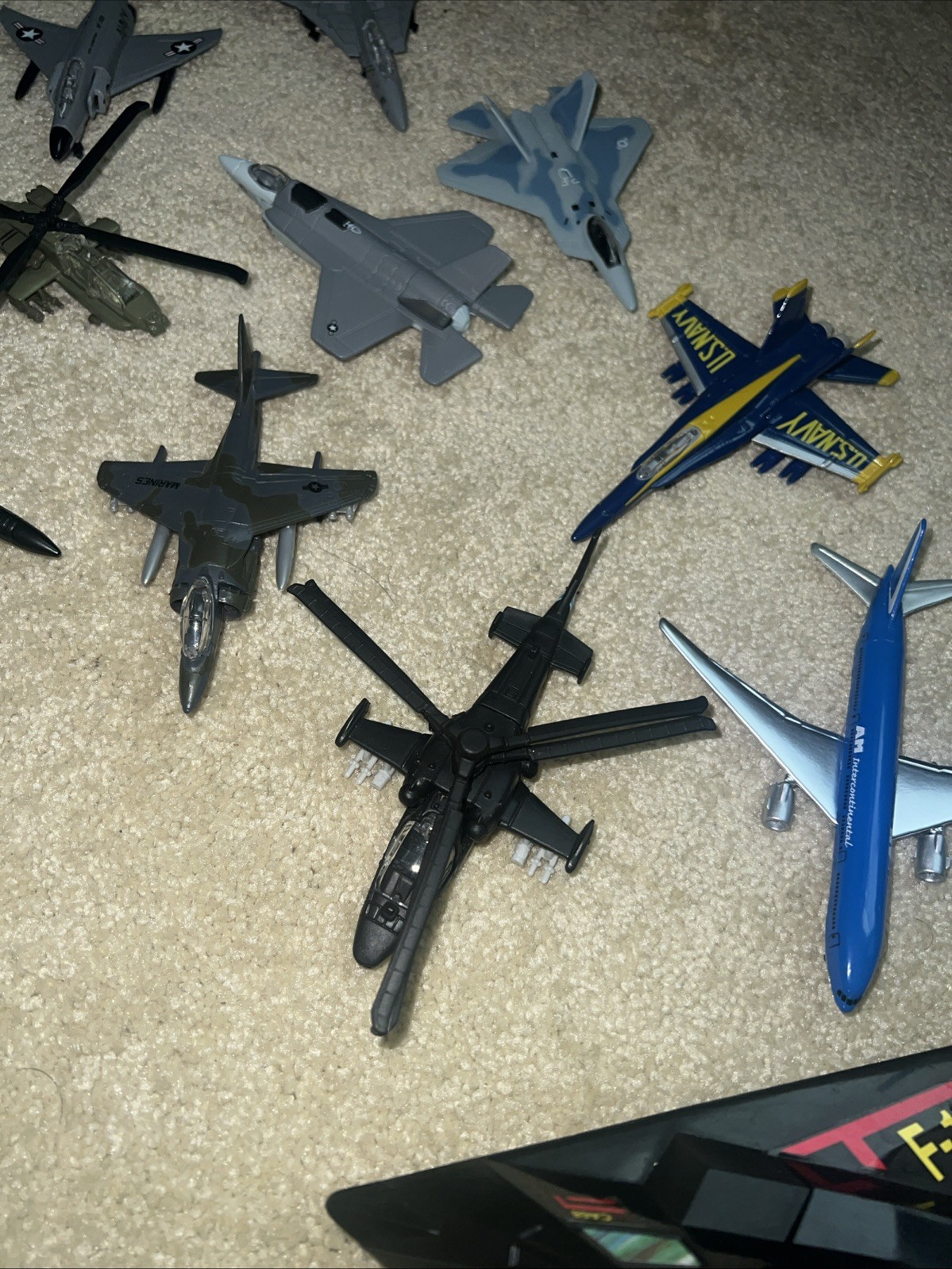 Metal DieCast Planes, Fighter Jets, Commercial Jet, Plastic, Maisto, Lot Of 11