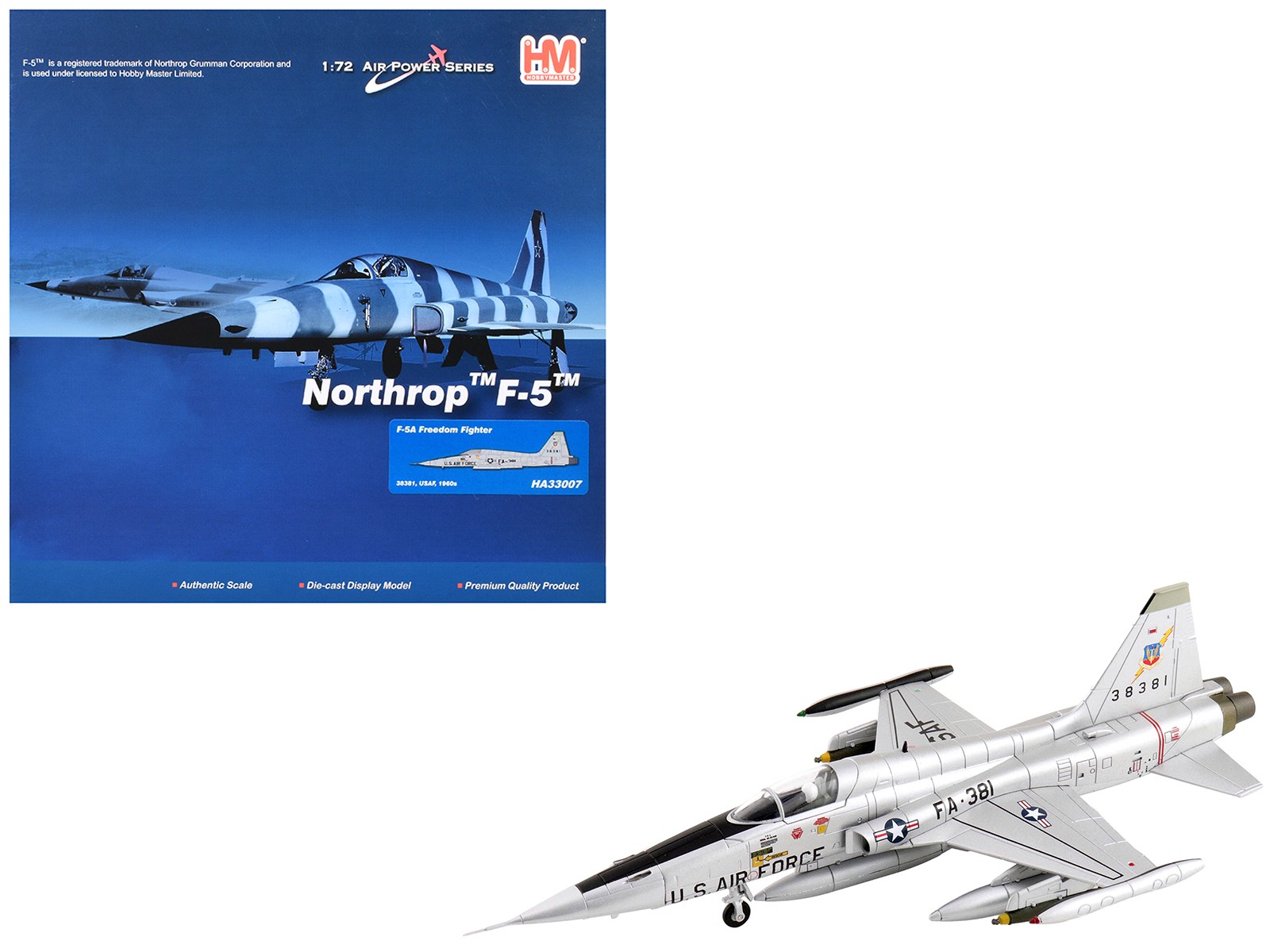 F-5A Freedom Fighter 38381 USAF 1960s 1/72 Hobby Master