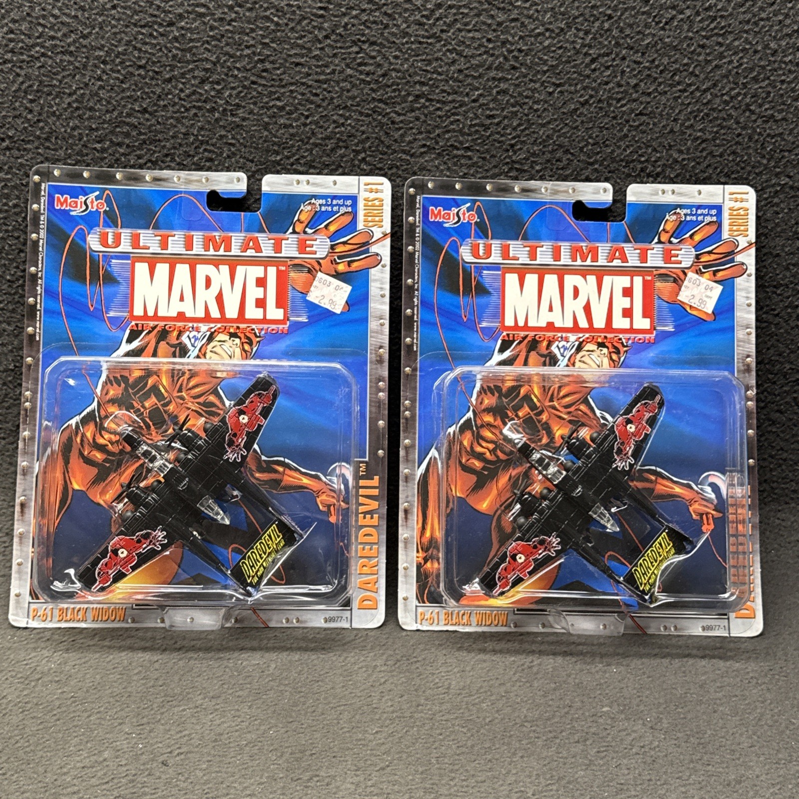 Maisto Ultimate Marvel P-61 Black Widow Like Tailwinds 1/87 Die-Cast Metal Pair