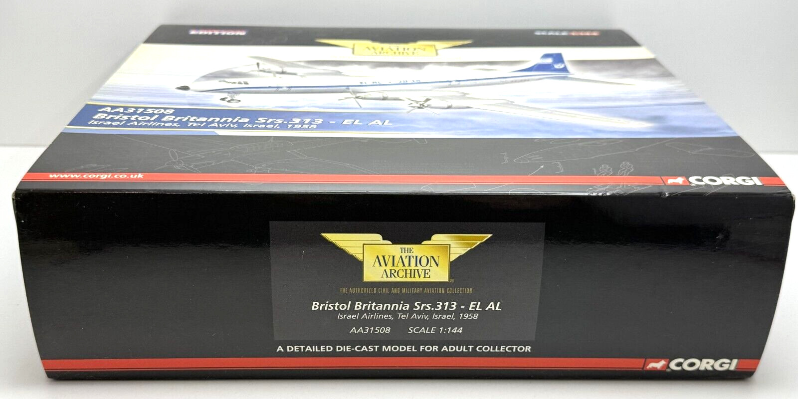 Corgi – AA31508 – Bristol Britannia Srs.313 – Israel Airlines 1958 – 1:144 Scale