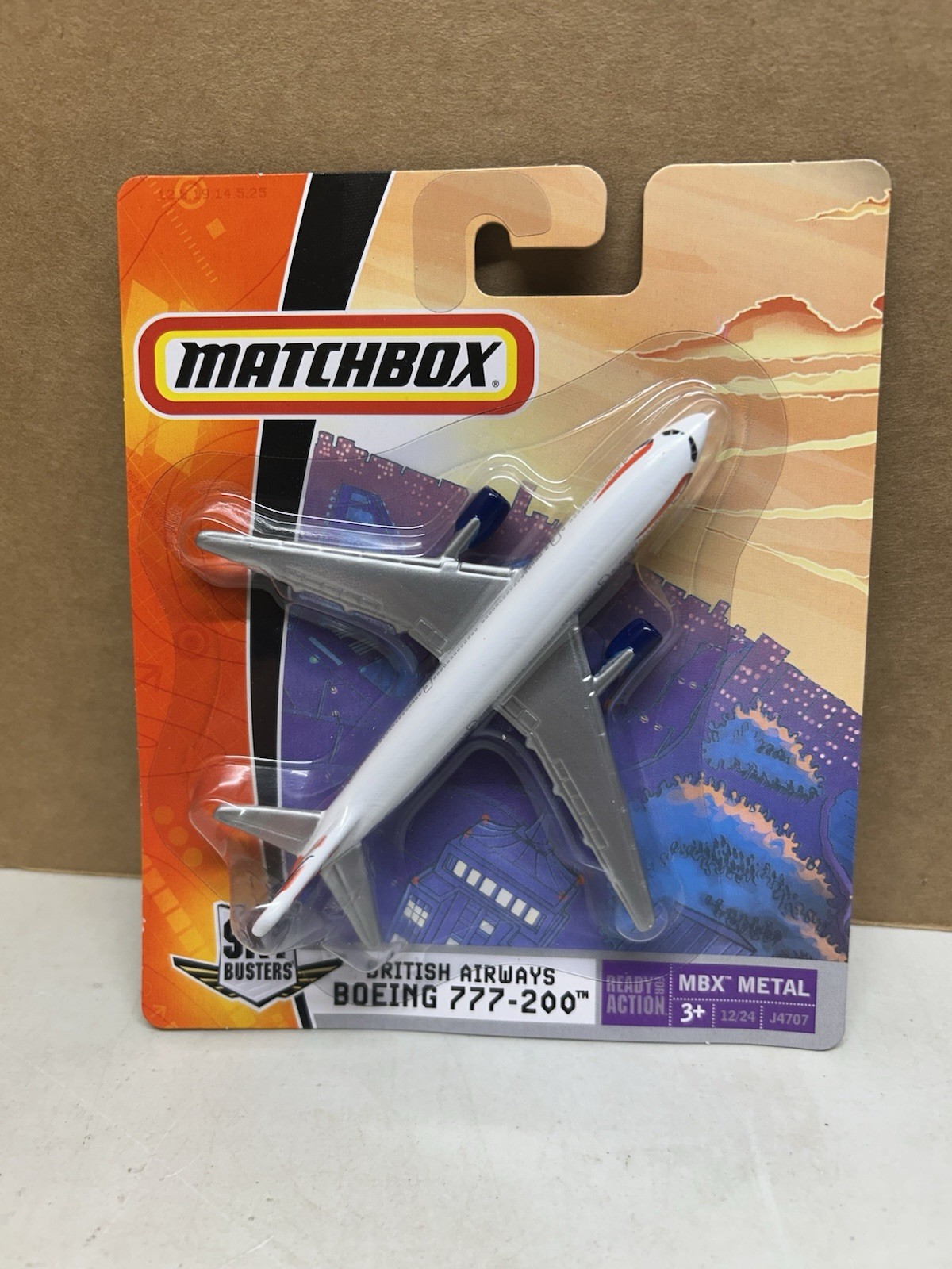 Matchbox 2006 SKY BUSTERS BRITISH AIRWAYS BOEING 777-200 12/24 J4707 MBX METAL