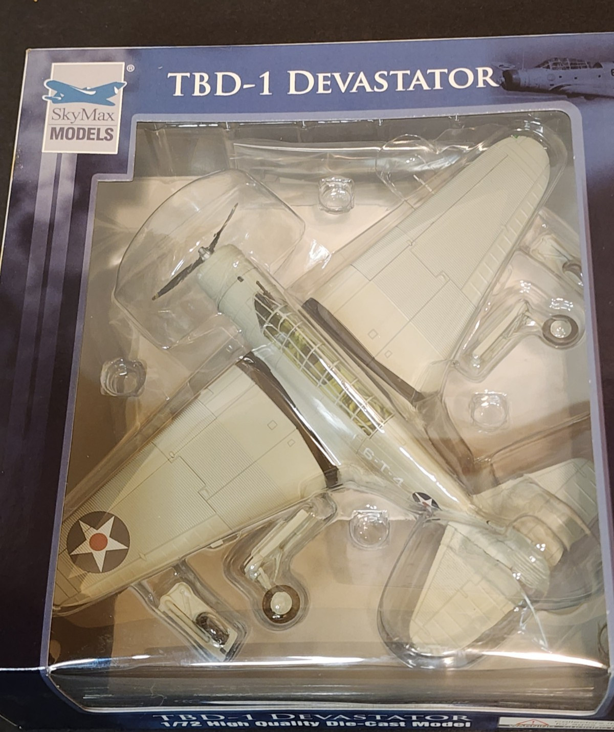 SKYMAX TBD-1 DEVASTATOR USS ENTERPRISE 1:72 SCALE DIECAST PLANE SM8005 NOB VT-6
