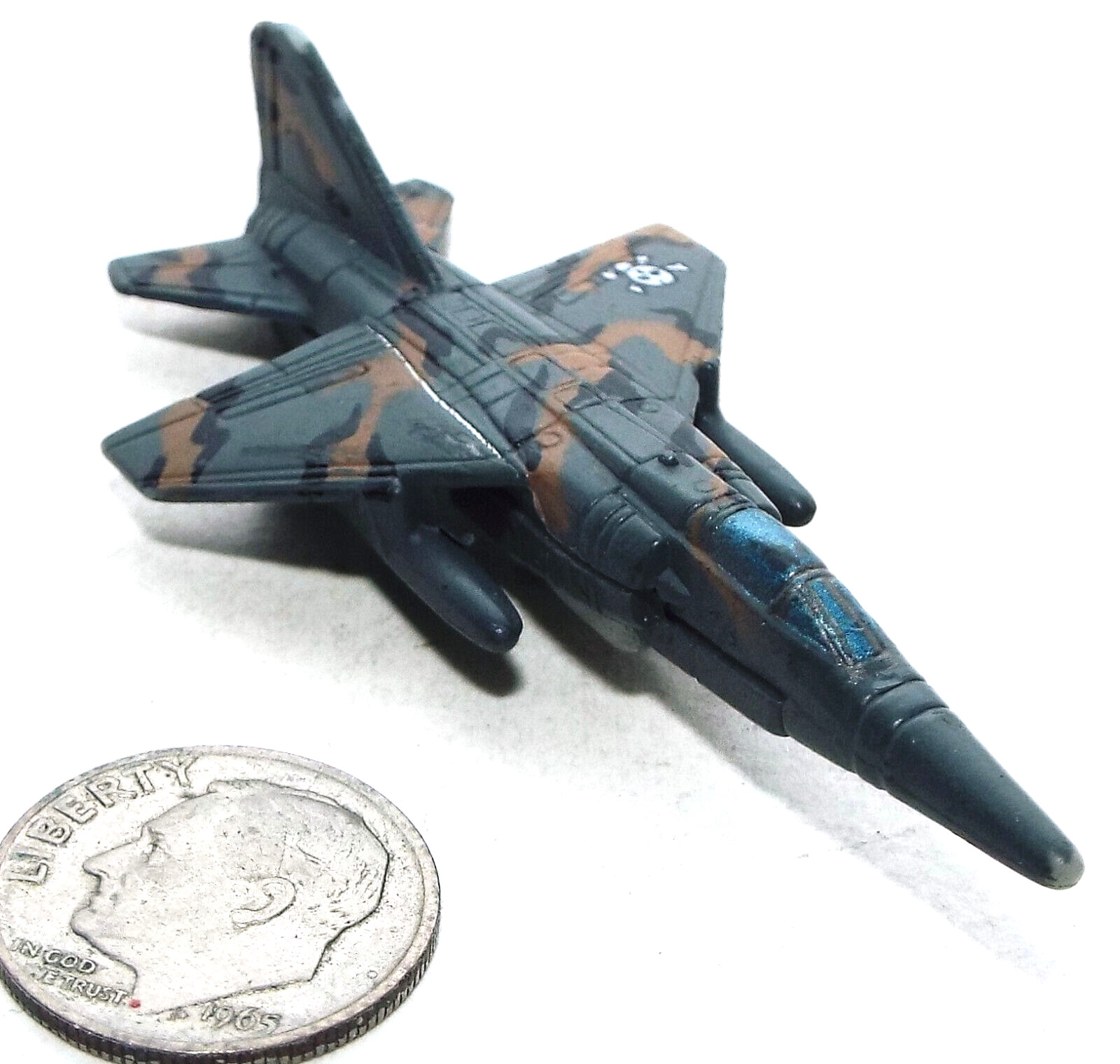 Small Micro Machine French Mirage F-1 Fighter Jet Aircraft Gray-Black-Brown Camo