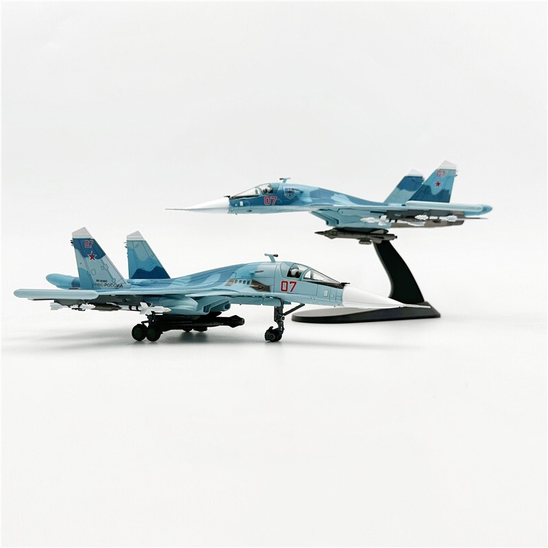 Russian air force Su-34 Fullback Fighter 1/100 Diecast Aircraft Jet Model