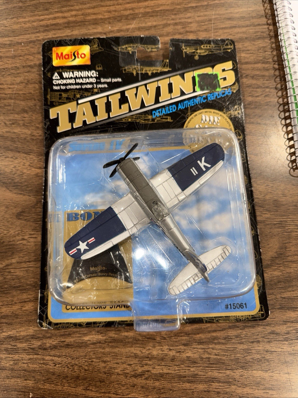Tailwinds F4U-4 Corsair Navy Reserves Diecast Plane w/Collector Stand #15061