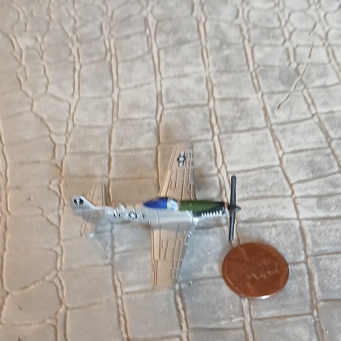 North American P-51 Mustang Diecast Military Airplane Silver Green Blue Black
