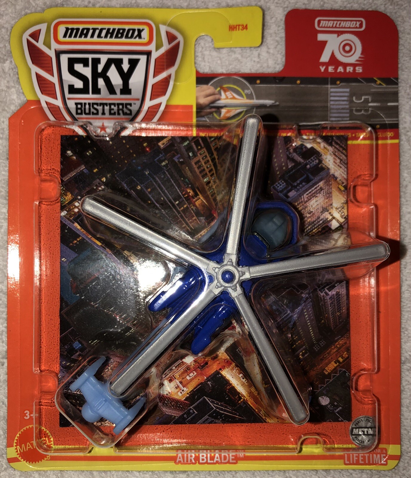 Matchbox Sky Busters 2022 Air Blade Helicopter #5/32 Blue NEW 70 Years USPS