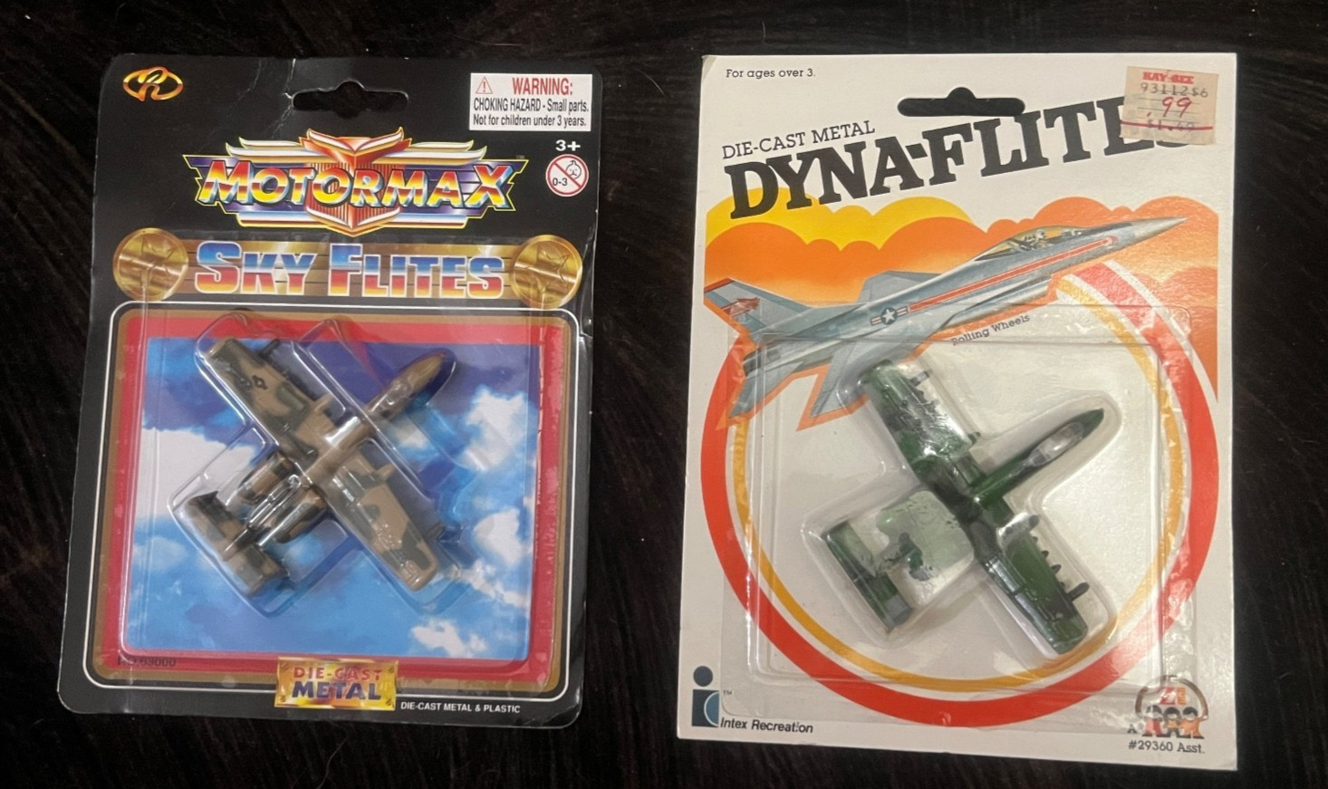 2 ZEE TOYS ZYLMEX DYNA-FLITES A-10 FAIRCHILD WARTHOG RARE AIRCRAFT AIRPLANE
