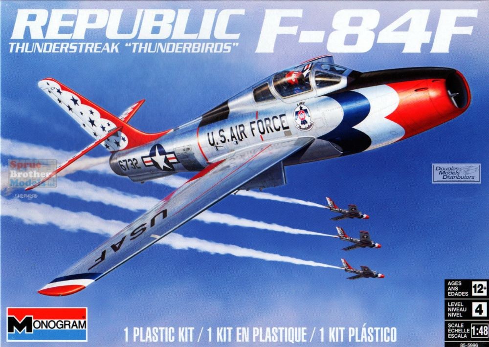Republic F-84F Thunderstreak “Thunderbirds” – 1/48 Scale Aircraft Model Kit New!