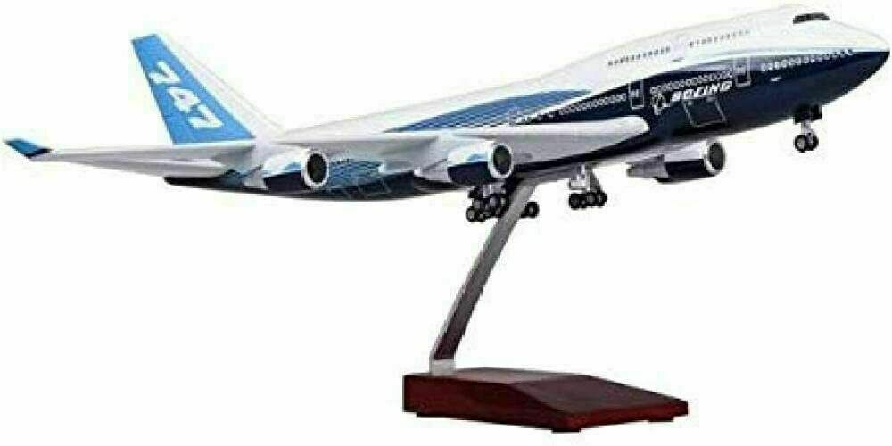 Resin Airplane Aircraft 1/150 B747 Boeing 747-400 Plane Model 47cm W/Cabin light