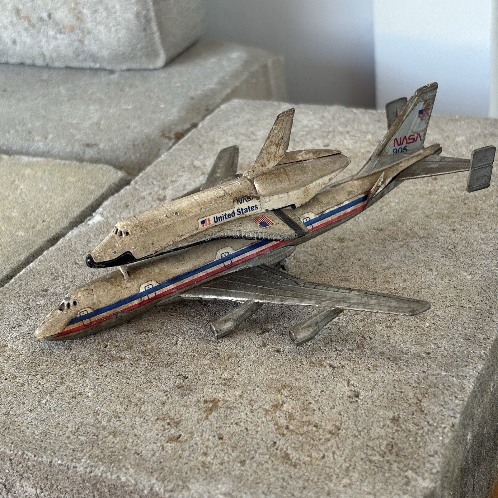 NASA Shuttle Carrier Aircraft With Shuttle Vintage Lintoy Boeing 737 * Rough*