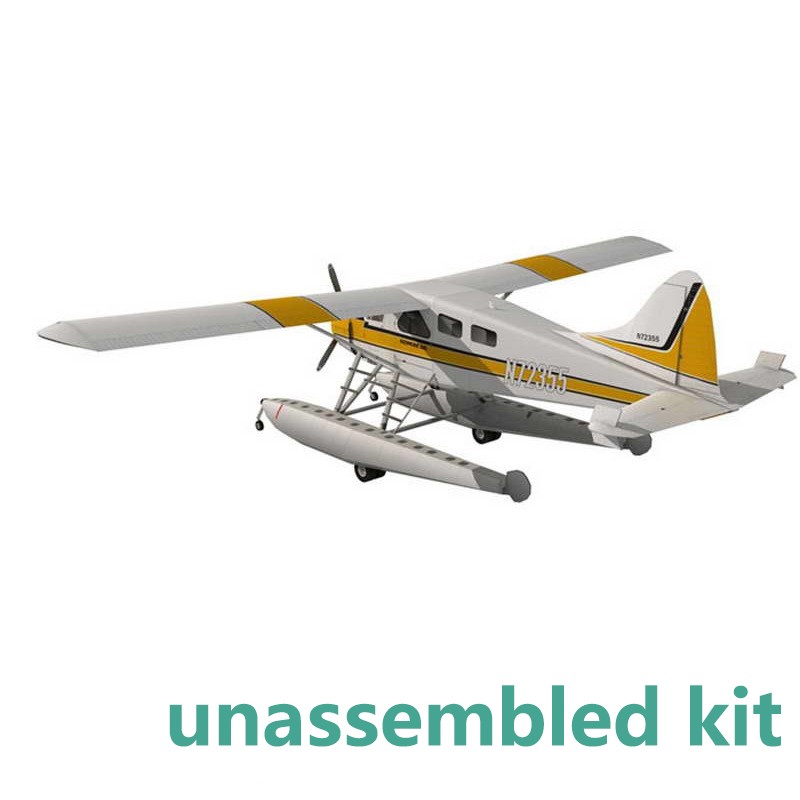1:32 DHC-2 Beaver Float Seaplane Model 3D Paper Unassembled Kit Souvenir Toy e