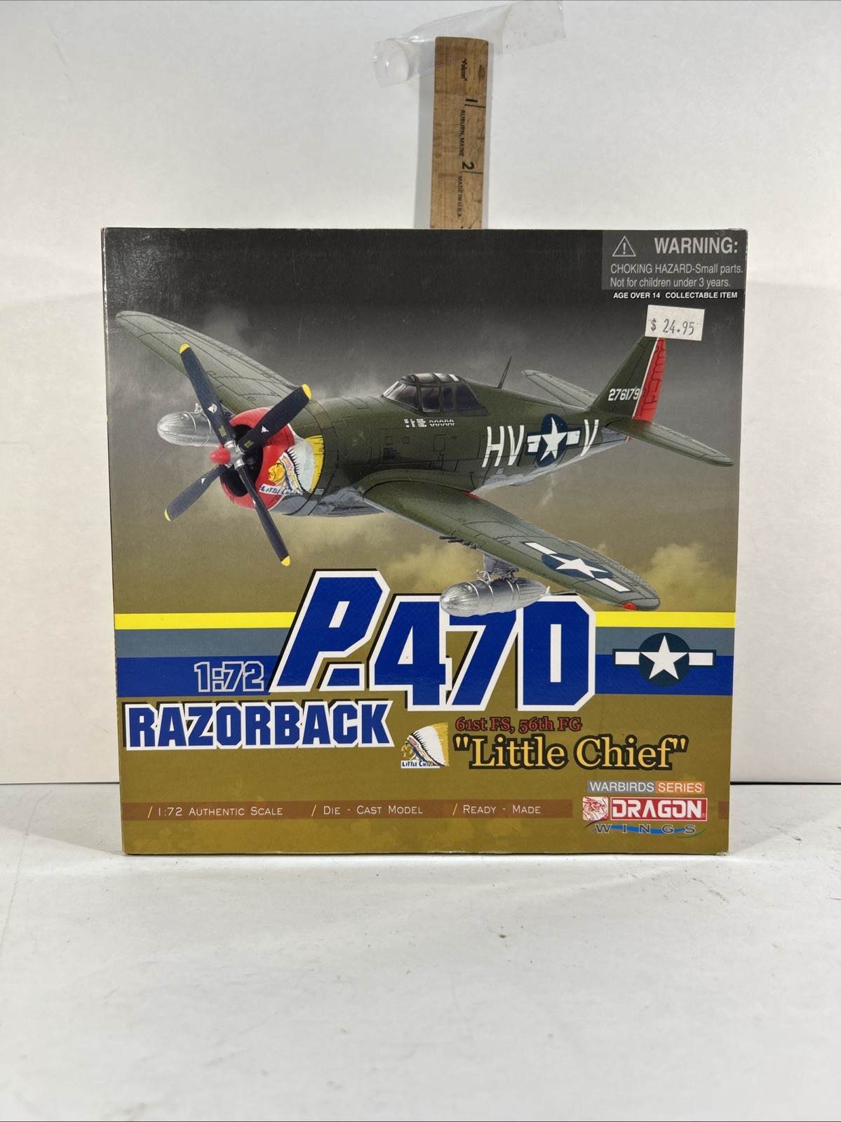 Dragon Wings Republic P-47D Razorback Little Chief 1:72 Diecast Warbirds Green