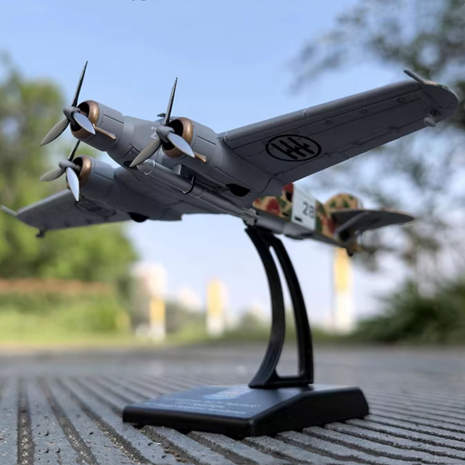 WWII Italy SM.79 Sparviero Bomber 1:144 Scale Diecast Alloy Model 11cm Long