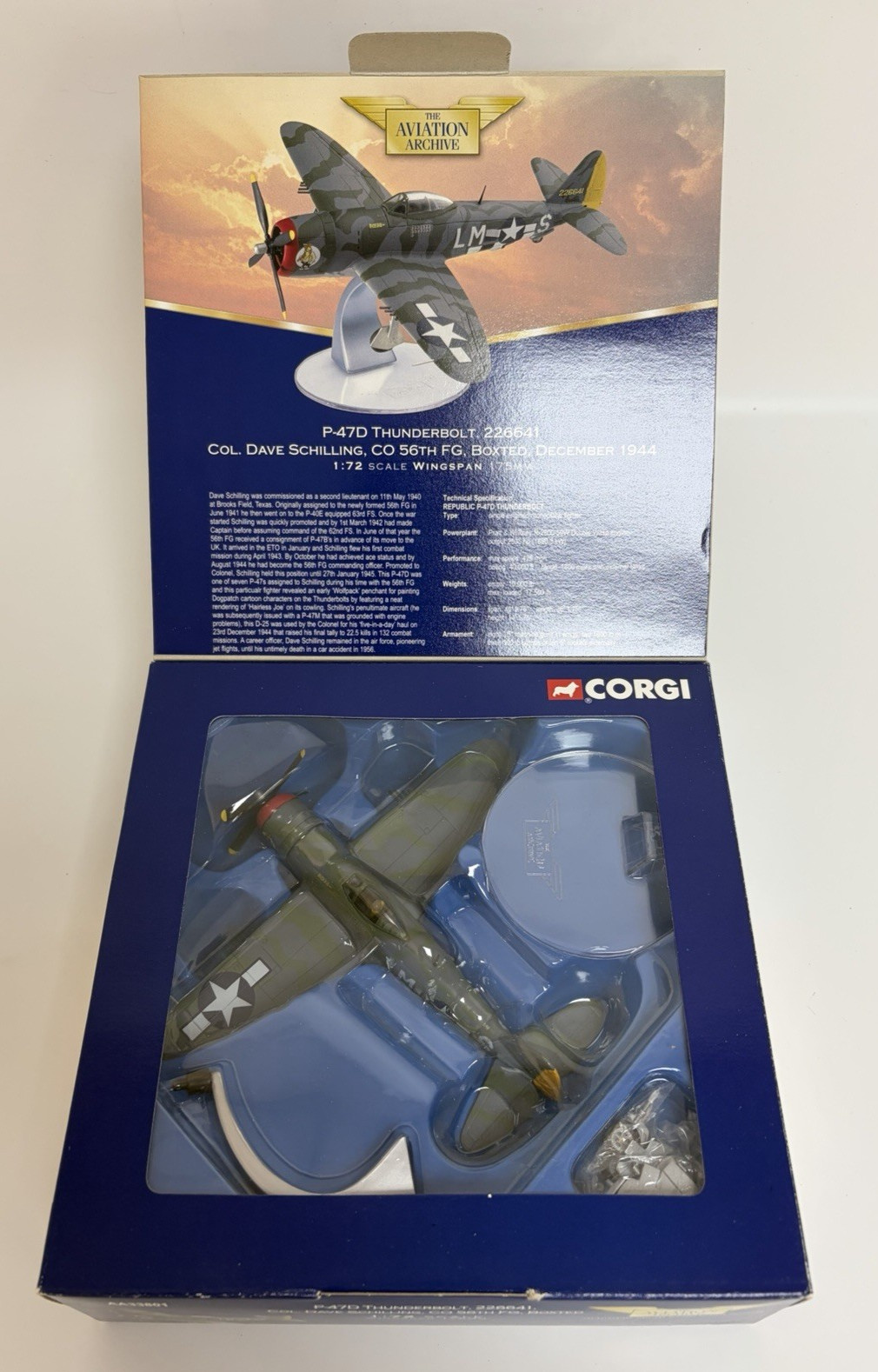 Corgi Aviation Archive 1:72 P-47D Thunderbolt 226641 COL Dave Schilling AA33801