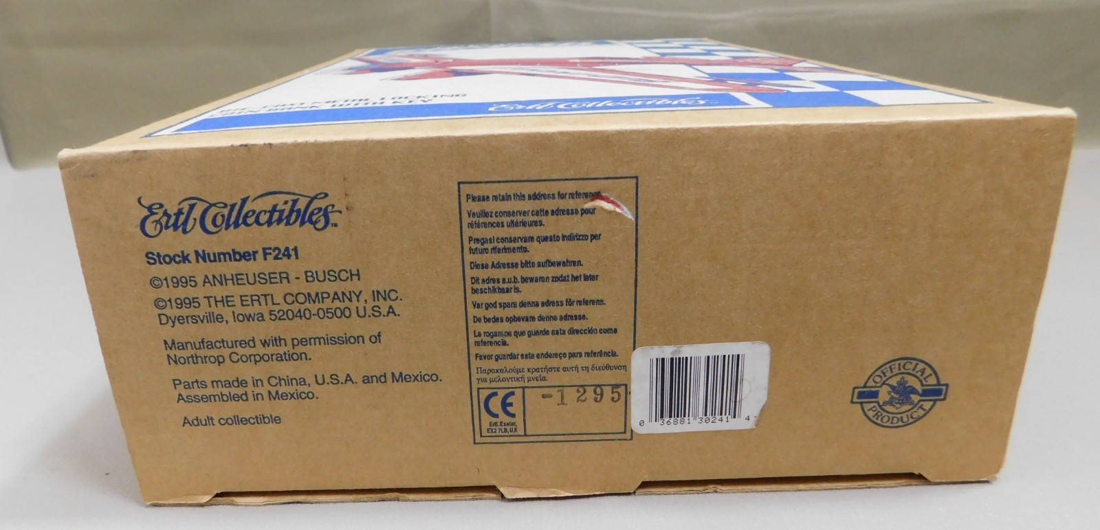 1932 Northrop Gamma Bud Light Racing Airplane Die Cast Bank Ertl 1995 F241