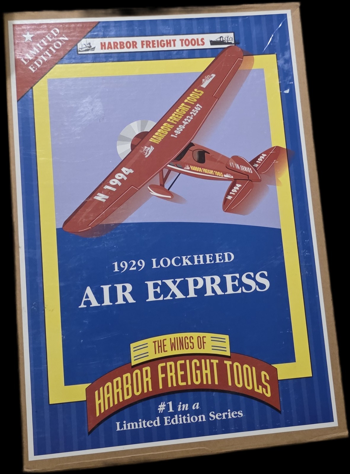 Limited Edition 1929 Lockheed Air Express die-cast metal plane Harbor Freight