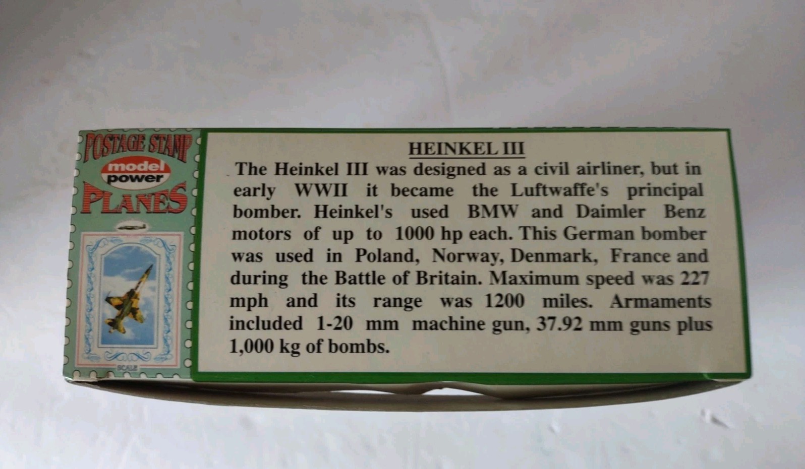 Model Power Postage Stamp Planes 5376-1 Heinkel III German Bomber