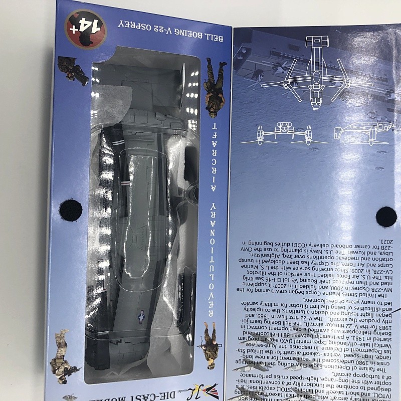 Helicopter Model Diecast Military Collection 1:72 USAF Boeing Bell V-22 Osprey