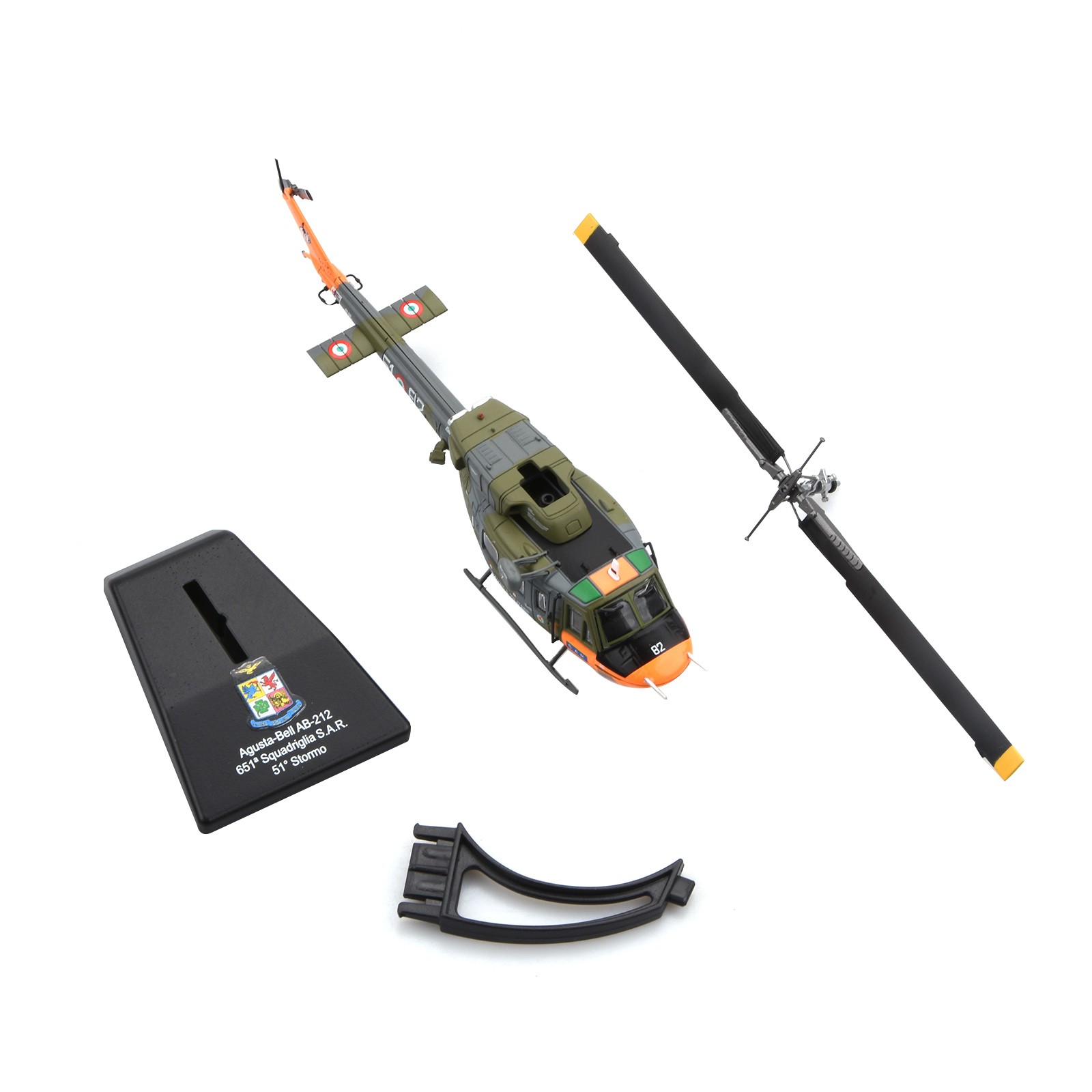 Italian Navy AB 212 Helicopter 1:100 Alloy Model For Agusta-Bell With Stand