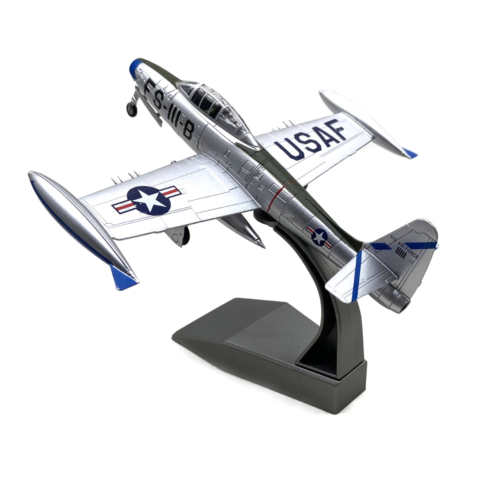 Republic F-84 Thunderjet Scale Model 1:72 Alloy Diecast USAF WWII Jet Aircraft