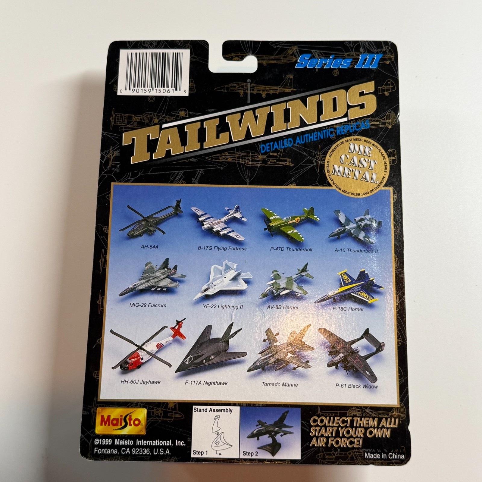 1999 MAISTO TAILWINDS SERIES III DIECAST MILITARY AV-8B HARRIER MARINES FIGHTER