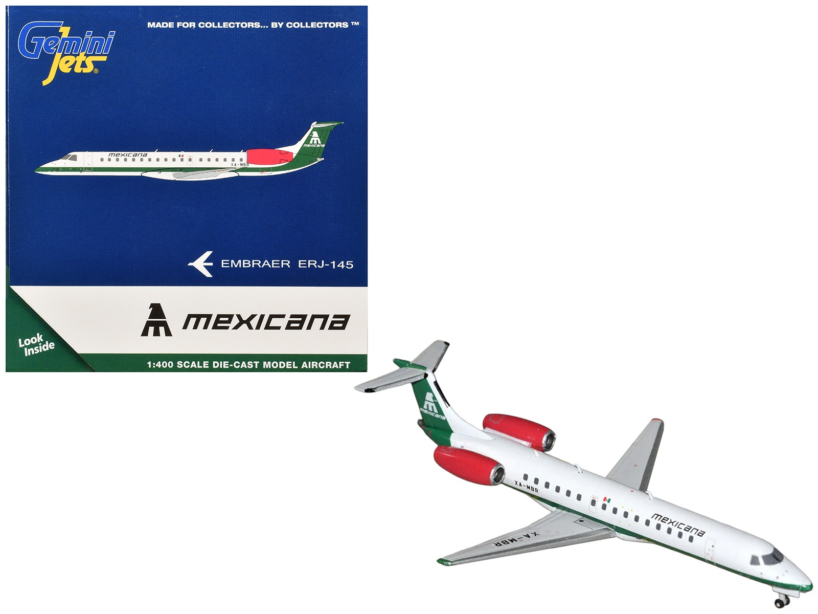 Embraer ERJ 145 Commercial Aircraft White 1/400 Mexicana de Aviacion XA MBR