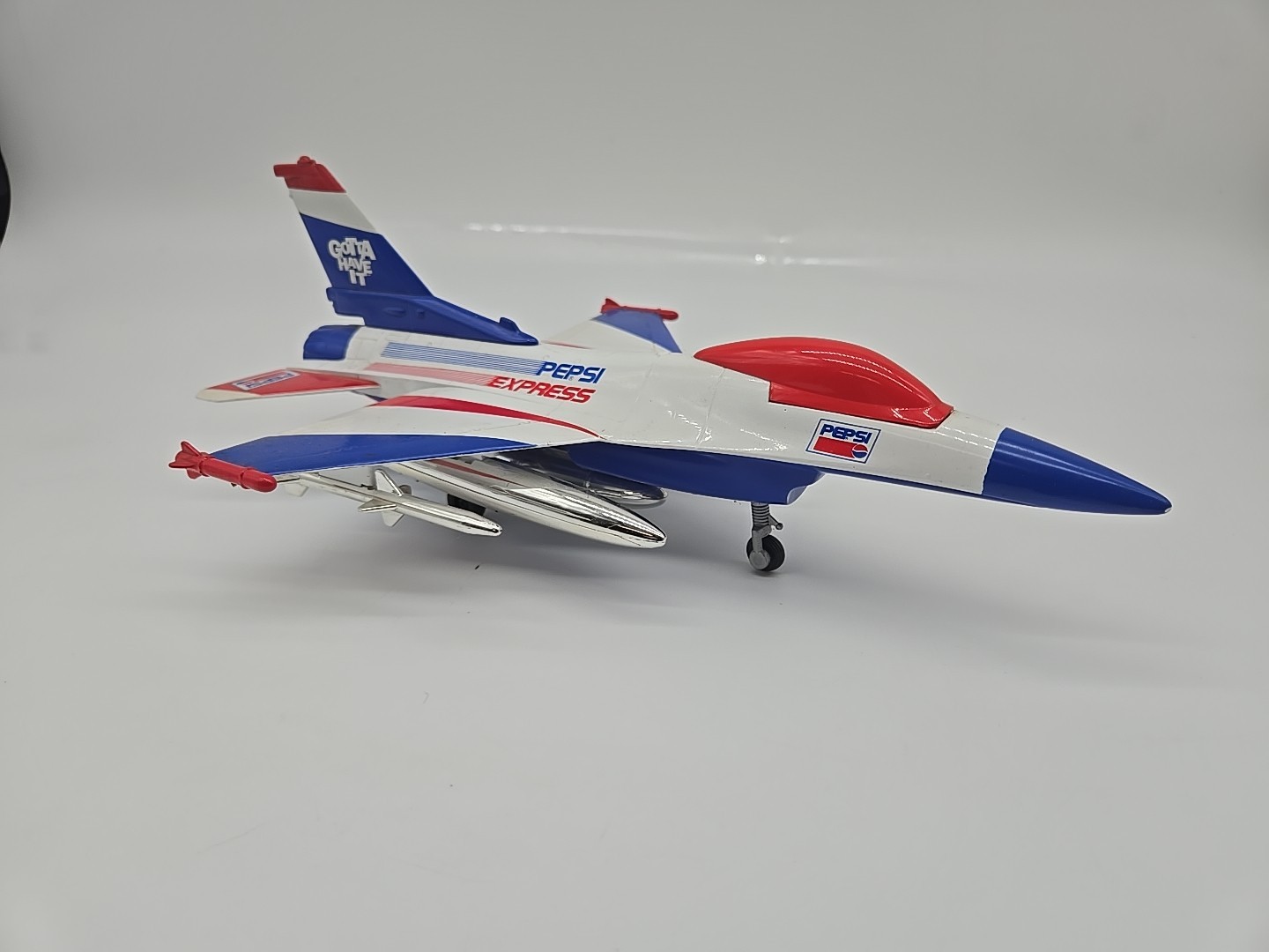 1994 LIBERTY CLASSICS PROMO “PEPSI EXPRESS” JET FALCON FIGHTER RED WHITE & BLUE!