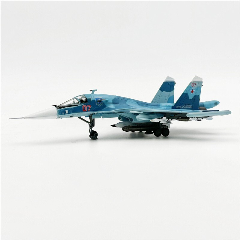 Russian air force Su-34 Fullback Fighter 1/100 Diecast Aircraft Jet Model