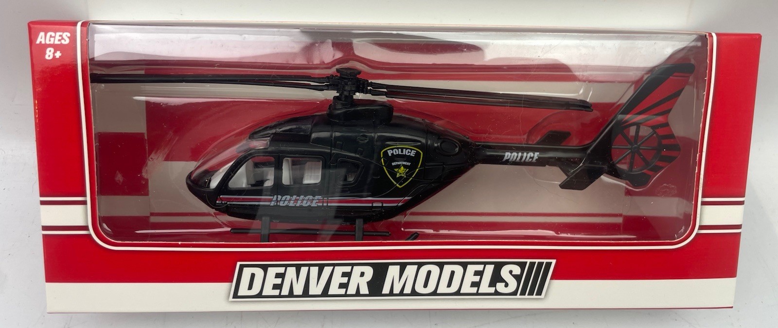 ⭐ NEW 2021 Denver Models Black Police Helicopter Copter Chopper Toy 279-4017 ⭐