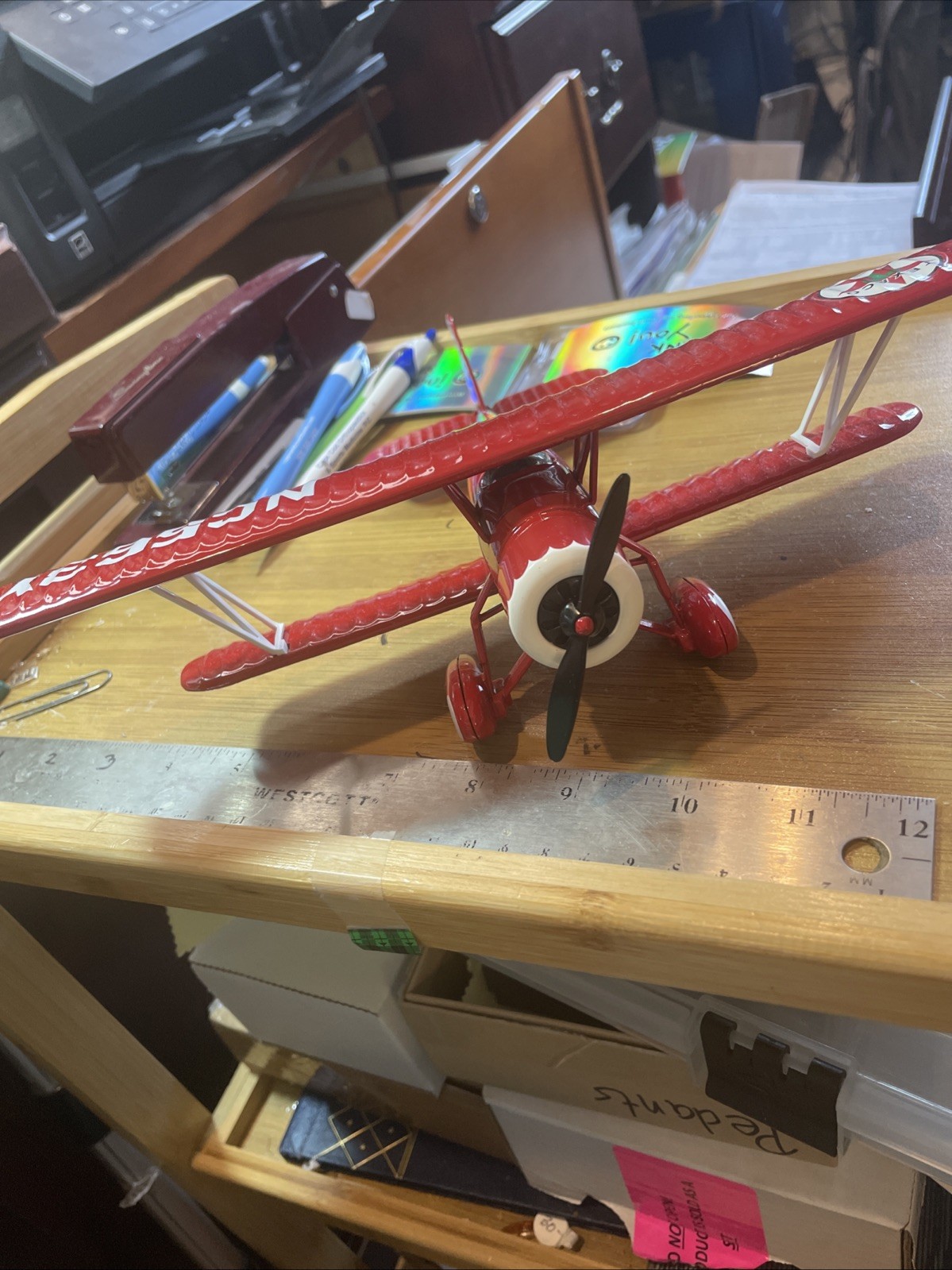 Ertl Wings of Texaco Die Cast Bank 1931 STEARMAN BIPLANE 1/38