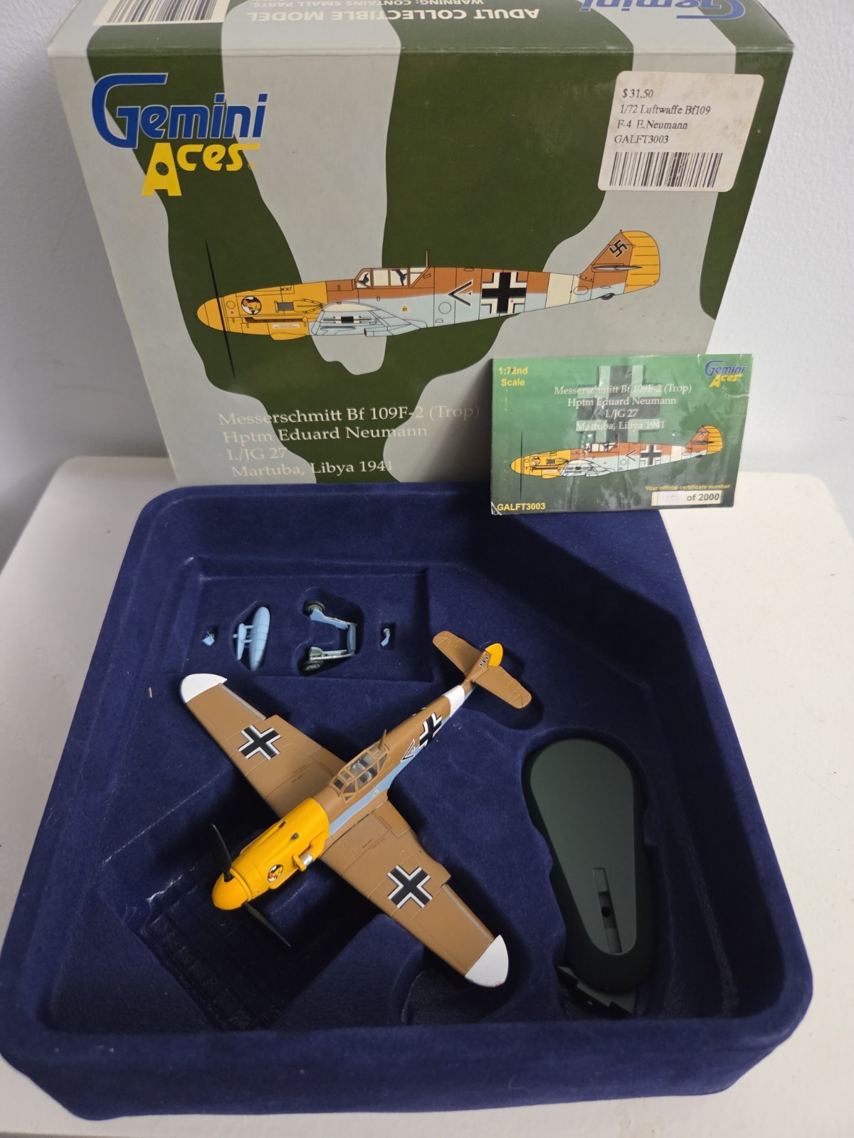 1/72 Gemini Aces GALFT3003 Bf-109F-2 Trop. Hptm. Eduard Neumann. Libya 1941