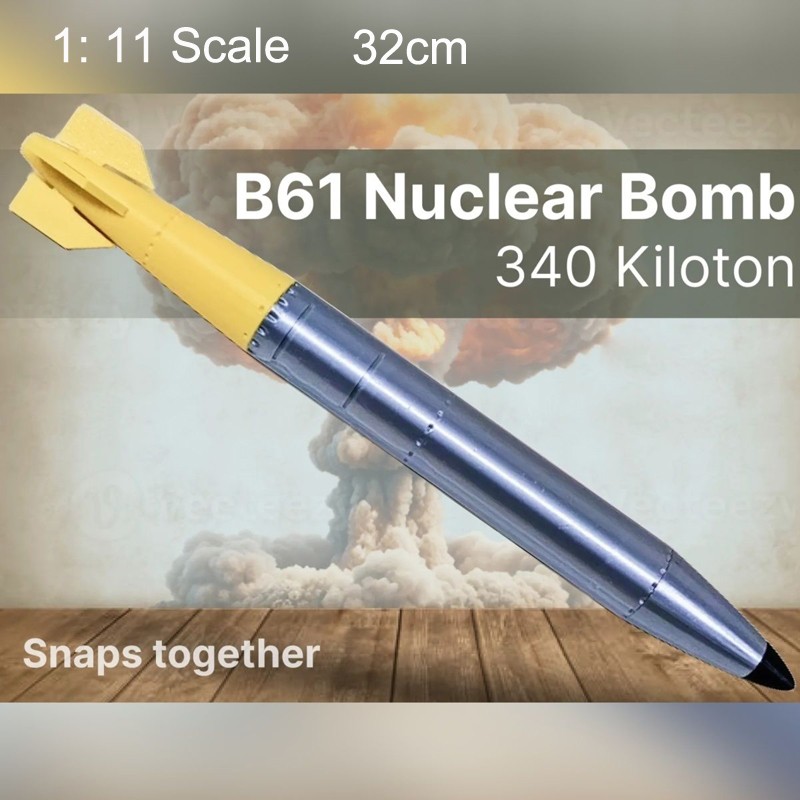 3D Printed 32cm 1:11 Military Model America B61 Nuclear Bomb Missile Collection