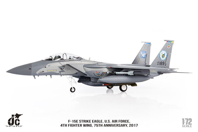1:72 JC Wings Boeing F-15E Strike Eagle USAF 4th FW Fighter Diecast Plane Model