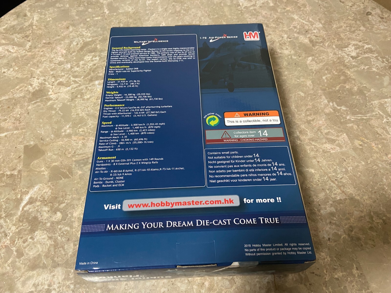 1/72 Hobby Master Su-27, Airshow Paris, 2005, item # HA6012, Brand new in box!!!