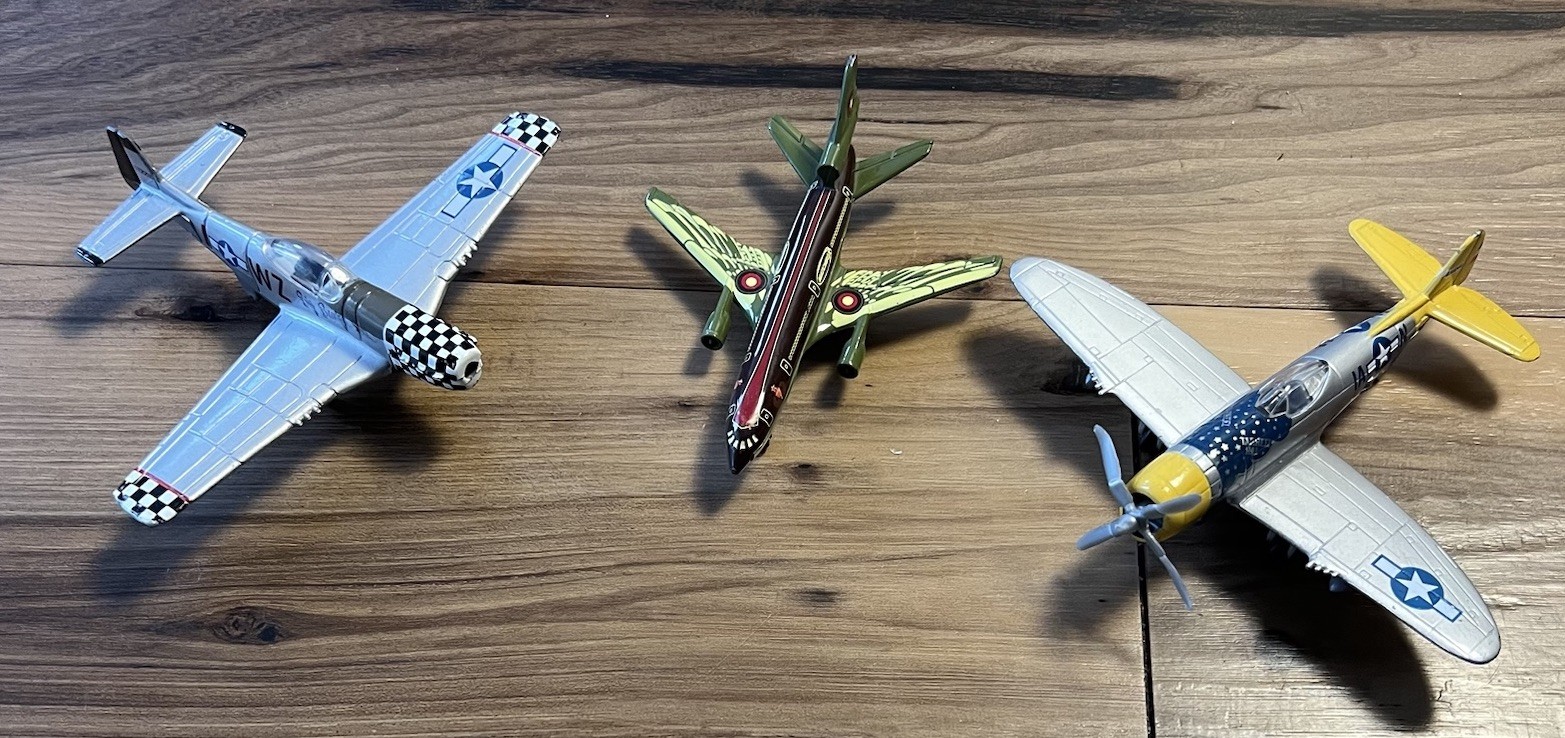 Matchbox Diecast Military Aircraft Lot P-47 Thunderbolt Harrier WWII Planes