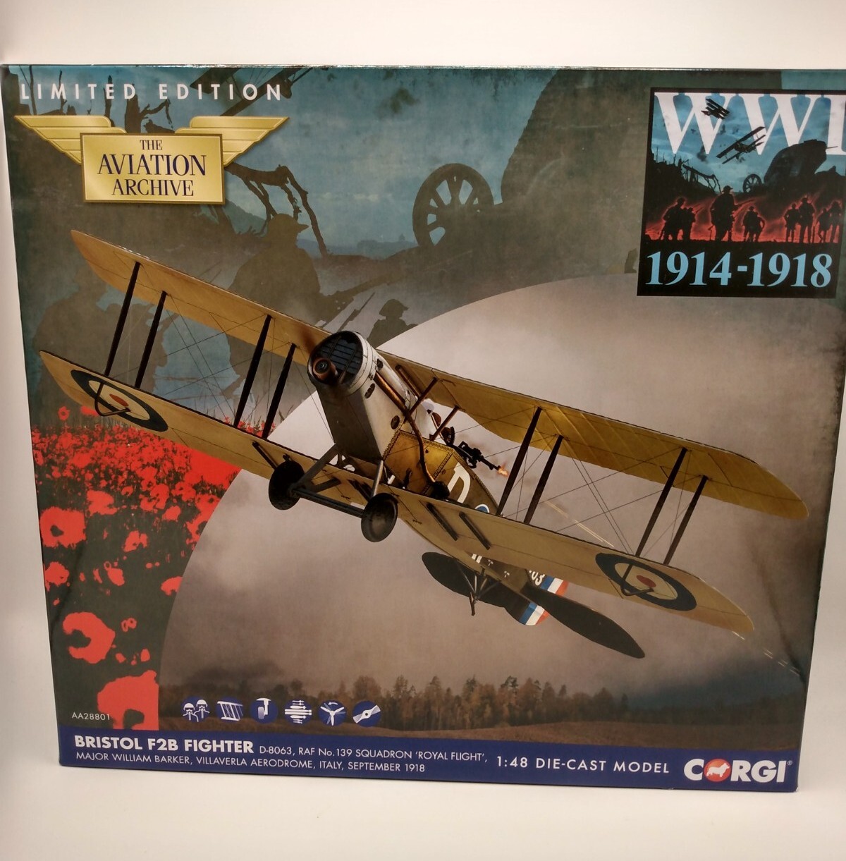Corgi AA28801 – Bristol F2B Fighter D-8063 RAF Plane 1918 1:48 Diecast Model