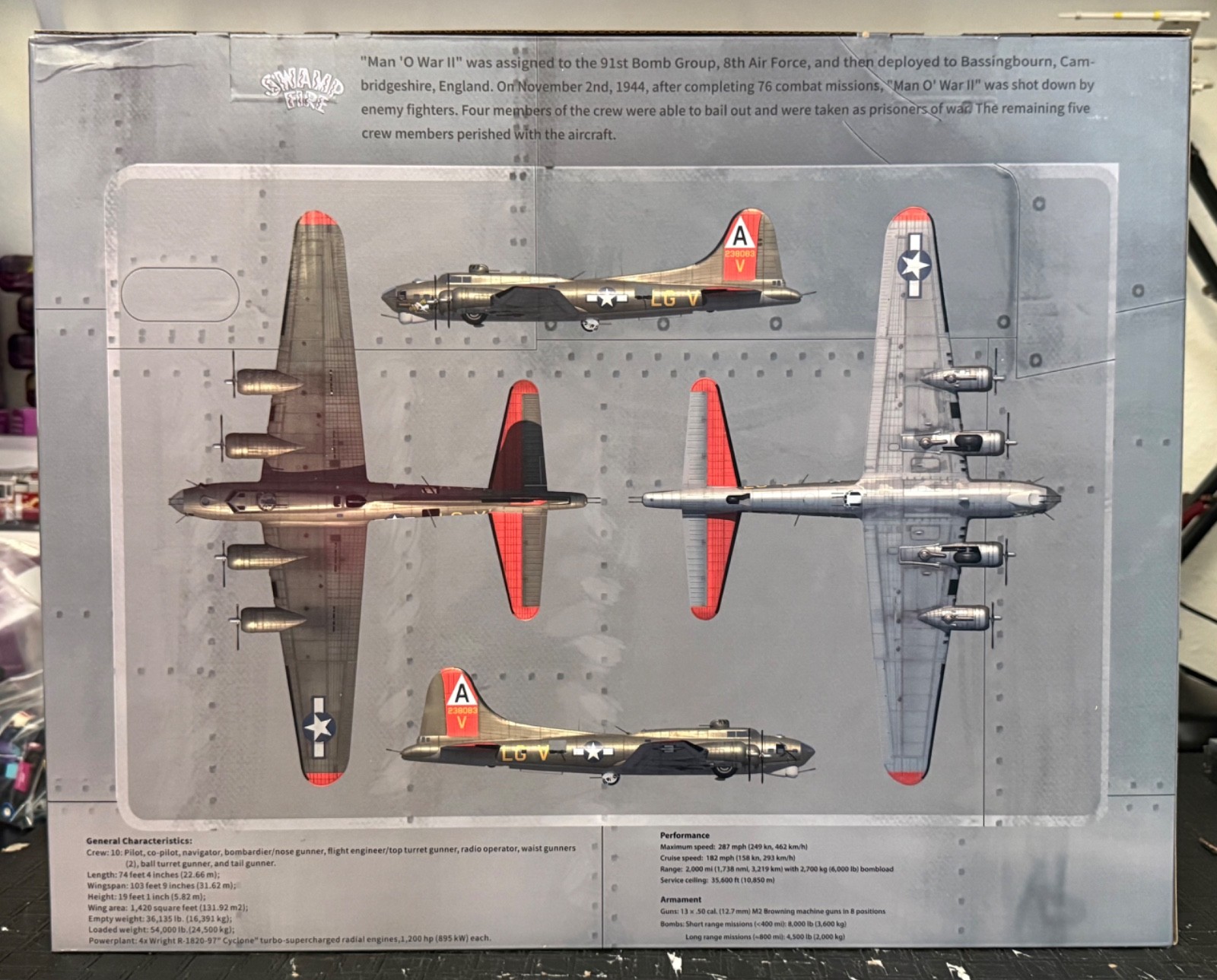 B-17G FLYING FORTRESS/ 1/72/Man O’War II/USAAF 91st/A00110D/AIR FORCE 1/19031026