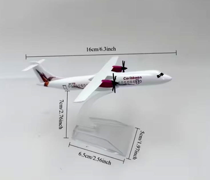 RARE CARRIBEAN AIRLINES ATR 72-600 AIRCRAFT 1:400 DIECAST 6 in NEW PLANE MODEL