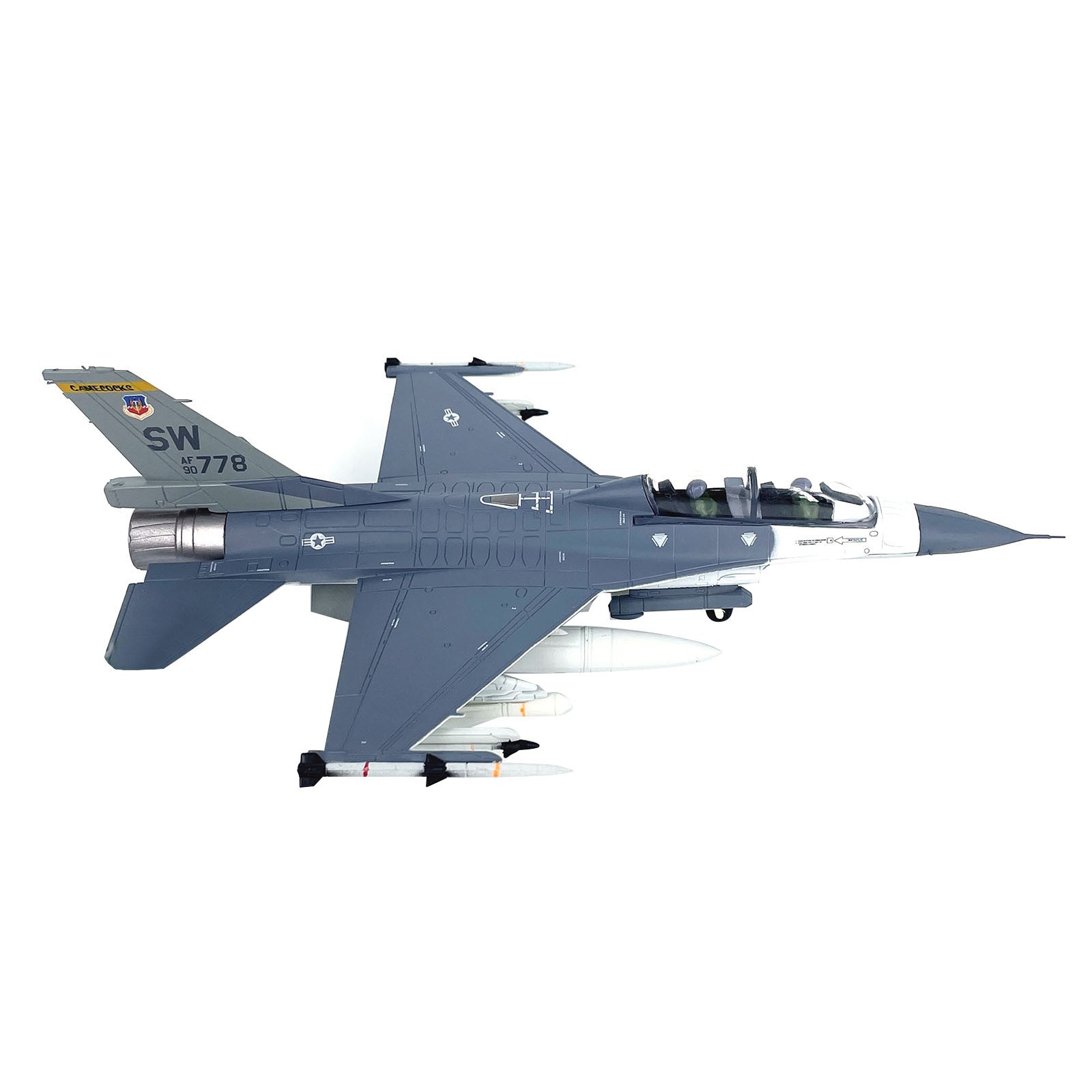 F-16D Fighter Jet Aircraft Model 1/72 Scale For US Air Force Alloy Diecast 21cm