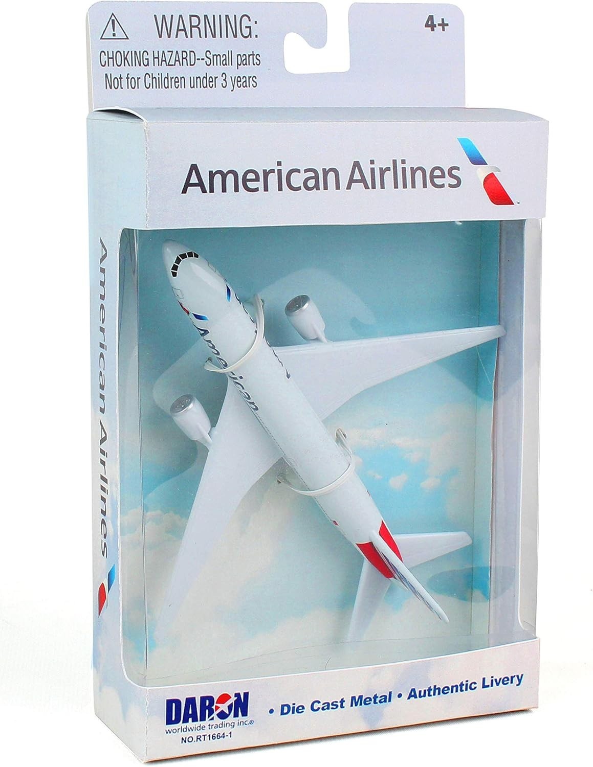 Toy Airplane Die-Cast Metal Model Kids Ages 3+ Authentic American Airlines