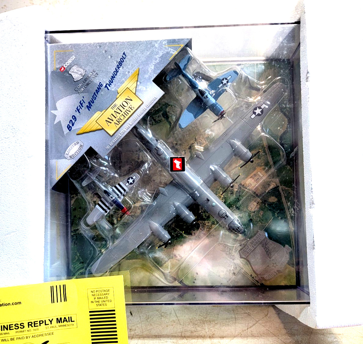DIE CAST AIRPLANES IN ORIGINAL BOX-CONFEDERATE AIR FORCE -NEVER OPENED
