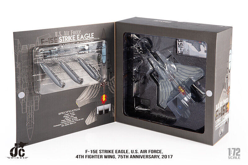 1:72 JC Wings Boeing F-15E Strike Eagle USAF 4th FW Fighter Diecast Plane Model