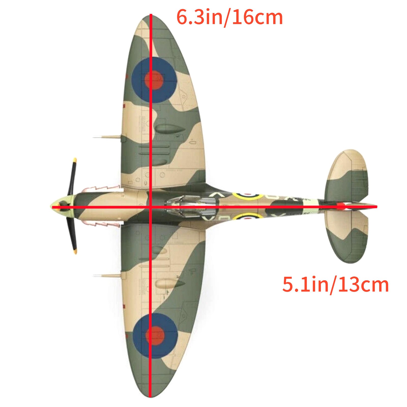 13cm Diecast Alloy 1/72 Scale WWII UK Supermarine Spitfire Mk Vb Fighter Model