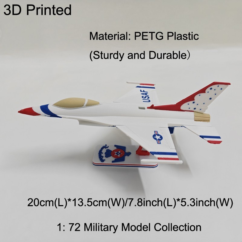 1:72 USAF F-16C Thunderbird Fighter Model 3D Printed Military Hobby Collection