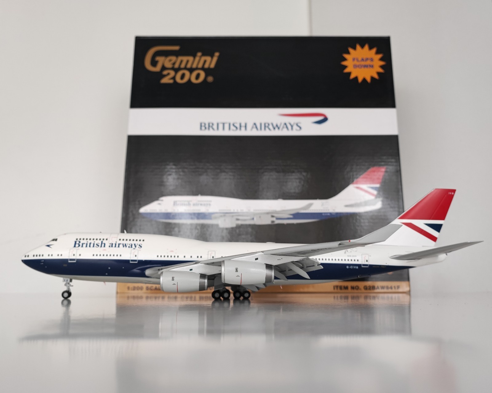 Gemini 200 BRITISH AIRWAYS Boeing 747-400. Reg: G-CIVB. Retro “Negus” livery. FD