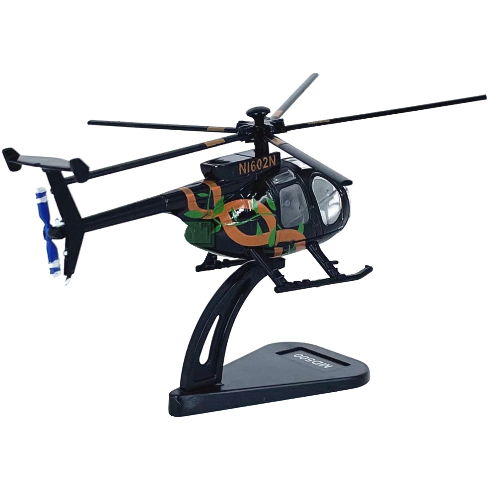 7.4cm Diecast Alloy 1/100 Scale USA Bird MD500 Helicopter Simulation Model